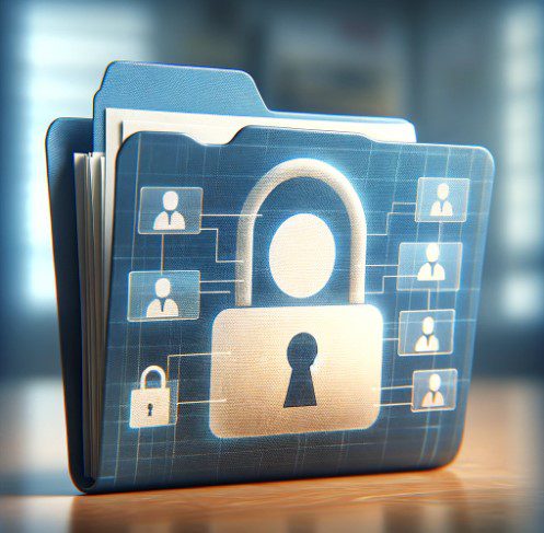 Dossier de candidature avec informations confidentielles sécurisées pour illustrer l'anonymisation et la protection des données dans le recrutement