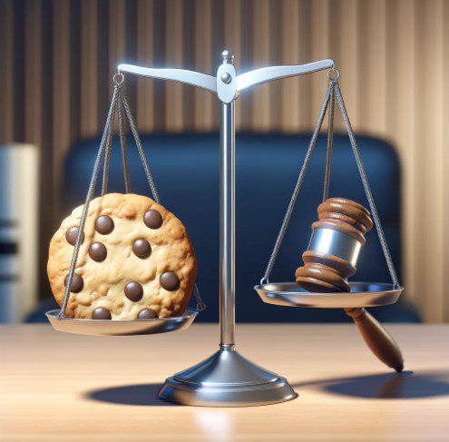 Balance symbolisant l'équilibre entre l'utilisation des cookies et la conformité RGPD