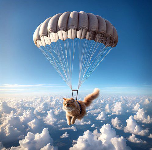 Chat parachuté