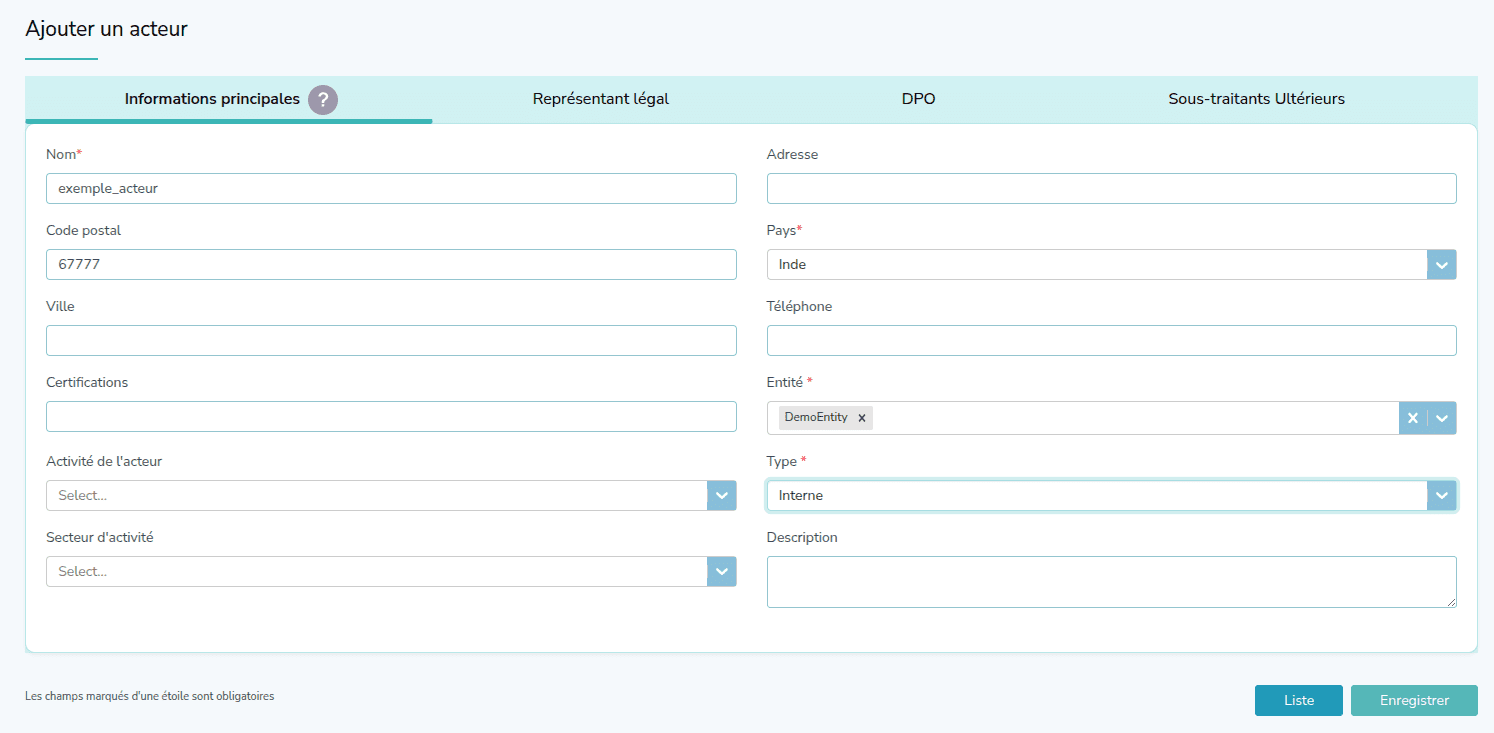 Capture d'écran de l'étape