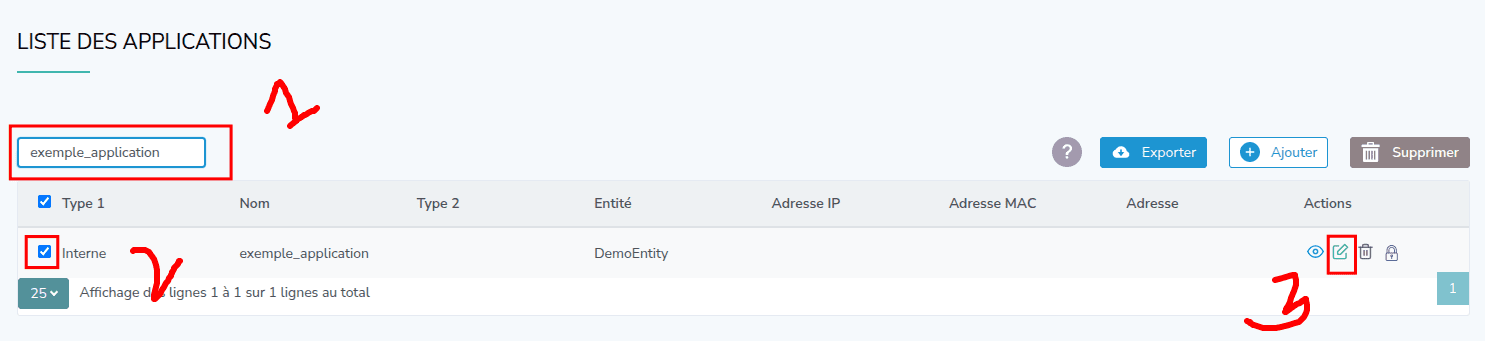 Capture d'écran de l'étape