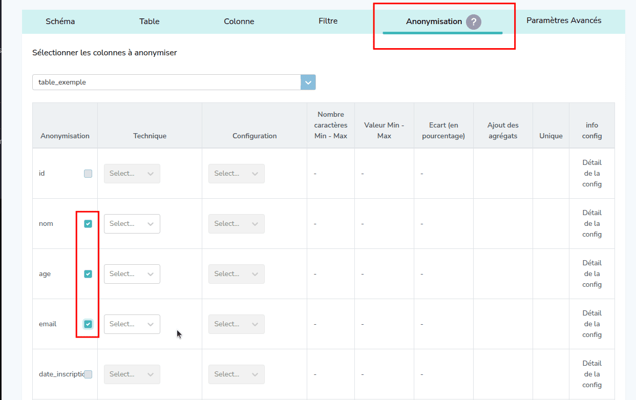 Capture d'écran de l'étape