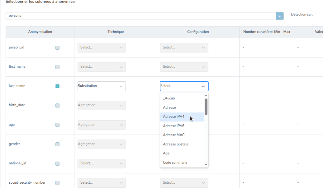 Capture d'écran de l'étape
