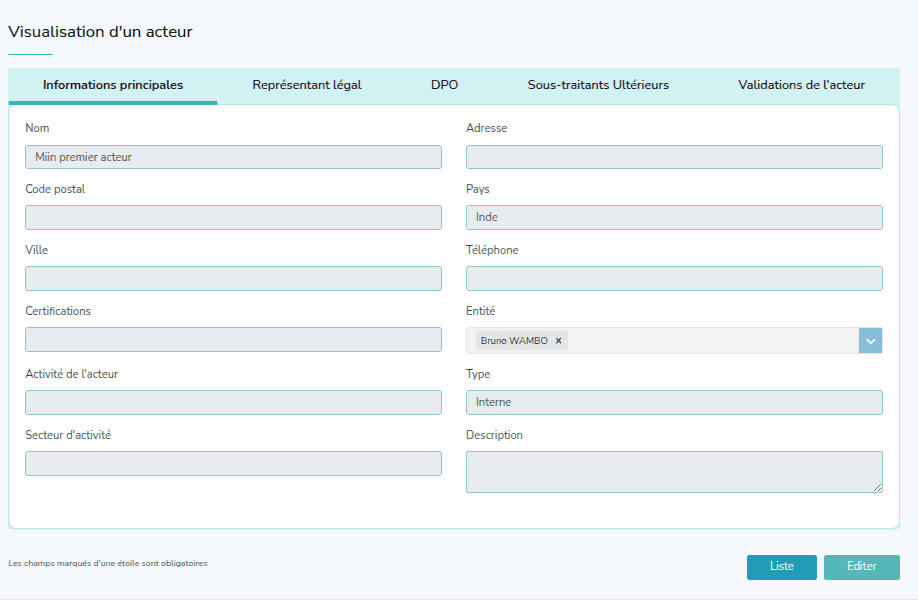 Capture d'écran de l'étape