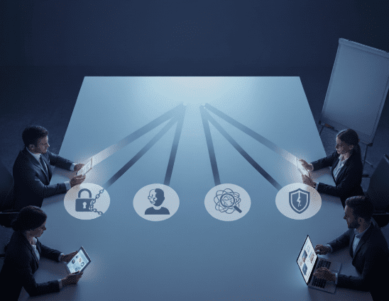 Visuel illustrant les risques entre IA et données personnelles : un cerveau digital symbolisant l'intelligence artificielle est protégé par un bouclier pour représenter la sécurité et la conformité RGPD.