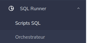 Onglet SQL Runner